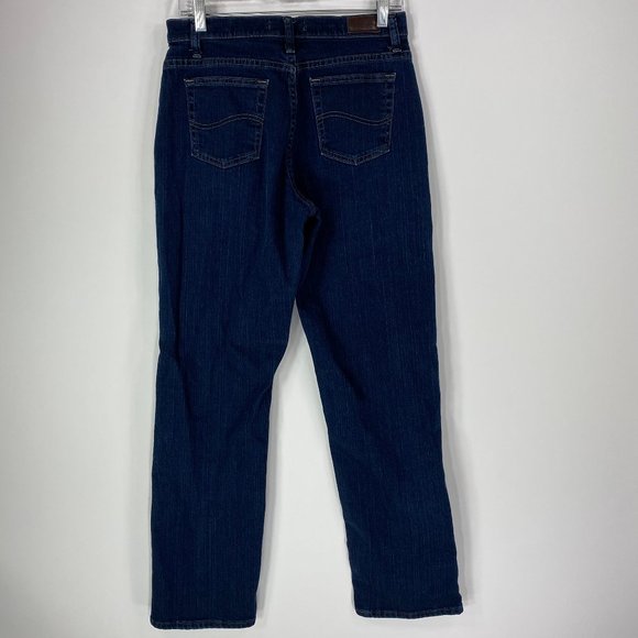 Lee 6 Long Jeans Relaxed Straight Leg At the Waist Dark Wash Denim Inseam 32 - Picture 5 of 10